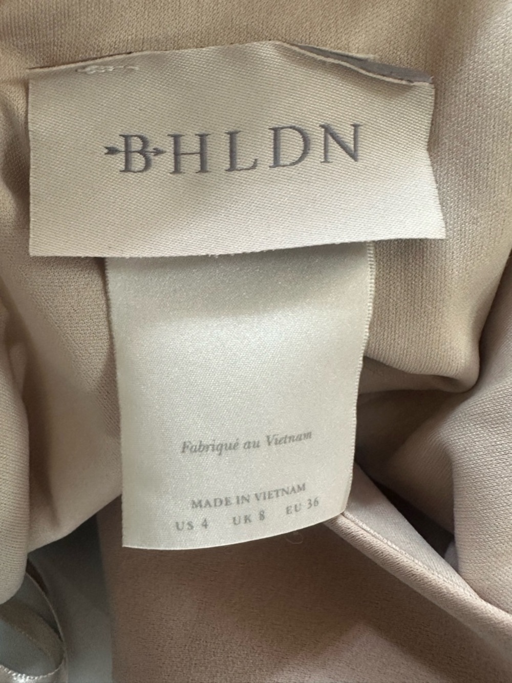 BHLDN One Shoulder Champagne Bridesmaid Gown Dress US 4 Nude Formal Maxi - Picture 3 of 9